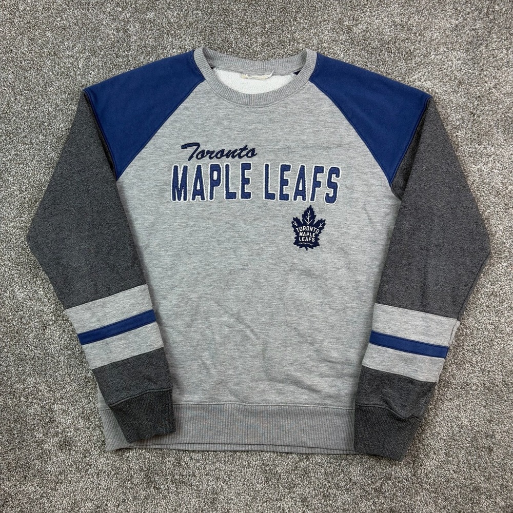 Vintage Toronto Maple Leafs Sweatshirt Mens Small Gray Blue‎ Crewneck NHL Hockey